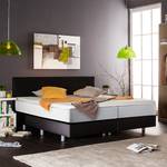 Lit boxspring Ramona Avec surmatelas - Cuir synthétique - Noir - 180 x 200cm