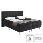 Boxspringbett Ramona IV Webstoff - Schwarz - 180 x 200cm - H2