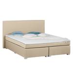 Boxspringbett Ramona V Webstoff - Ecru - 180 x 200cm