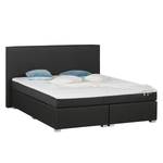 Boxspringbett Ramona V Webstoff - Schwarz - 180 x 200cm