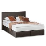 Lit boxspring Ramona VI Imitation cuir Marron - 140 x 200cm