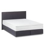 Lit boxspring Ramona VII Tissu structuré - Anthracite - 140 x 200cm