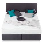 Lit boxspring Ramona VII Tissu structuré - Anthracite - 140 x 200cm