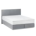 Lit boxspring Ramona VII Tissu structuré - Gris lumineux - 140 x 200cm