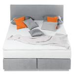 Lit boxspring Ramona VII Tissu structuré - Gris lumineux - 140 x 200cm