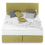 Lit boxspring Ramona VII Tissu structuré - Citron vert - 140 x 200cm