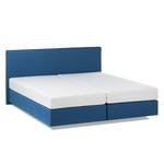 Lit boxspring Ramona VII Tissu structuré - Bleu brillant - 180 x 200cm