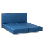 Lit boxspring Ramona VII Tissu structuré - Bleu brillant - 180 x 200cm