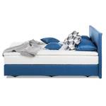 Lit boxspring Ramona VII Tissu structuré - Bleu brillant - 160 x 200cm