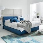 Boxspringbett Ramona VII Strukturstoff - Brilliantblau - 180 x 200cm