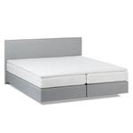 Lit boxspring Ramona VII Tissu structuré - Gris lumineux - 200 x 200cm