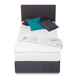 Lit boxspring Ramona VII Tissu structuré - Anthracite - 90 x 200cm