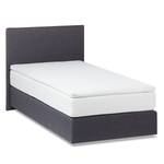 Lit boxspring Ramona VII Tissu structuré - Anthracite - 90 x 200cm