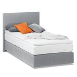 Lit boxspring Ramona VII Tissu structuré - Gris lumineux - 90 x 200cm