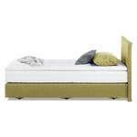 Lit boxspring Ramona VII Tissu structuré - Citron vert - 90 x 200cm