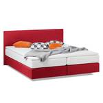 Lit boxspring Ramona VII Tissu structuré - Rouge - 180 x 200cm