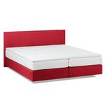 Lit boxspring Ramona VII Tissu structuré - Rouge - 180 x 200cm