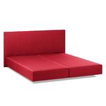 Lit boxspring Ramona VII Tissu structuré - Rouge - 200 x 200cm