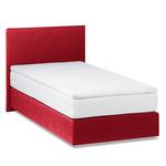 Lit boxspring Ramona VII Tissu structuré - Rouge - 90 x 200cm