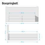 Boxspring Rolleston (incl. topper) Licht antracietkleurig