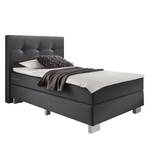 Boxspringbett Royal Night Webstoff - 100 x 200cm - H3 ab 80 kg - Schwarz - Grau - 100 x 200cm - H3