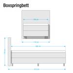 Boxspringbett Royal Night Webstoff - 100 x 200cm - H3 ab 80 kg - Schwarz - Grau - 100 x 200cm - H2