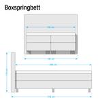 Boxspringbett Royal Night Strukturstoff - Grau - 140 x 200cm - H2