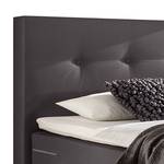 Boxspring Royal Night structuurstof - Grijs - 140 x 200cm - H3 medium