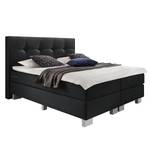 Boxspring Royal Night structuurstof - Zwart - 140 x 200cm - H3 medium