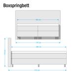 Lit boxspring Royal Night Tissu structuré - Gris - 160 x 200cm - D3 medium