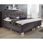 Boxspring Royal Night structuurstof - Grijs - 160 x 200cm - H2 zacht