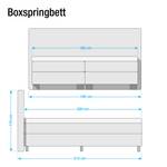 Boxspringbett Royal Night Webstoff - Grau - 180 x 200cm - H3