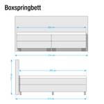 Lit boxspring Royal Night Tissu structuré - Noir - 200 x 200cm - D2 souple