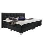 Boxspringbett Royal Night Strukturstoff - Schwarz - 200 x 200cm - H2