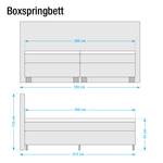 Lit boxspring Royal Night Tissu structuré - Noir - 200 x 200cm - D2 souple - D3 medium
