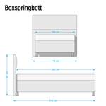Boxspringbett Salmi Strukturstoff - Anthrazit - 100 x 200cm - Kaltschaummatratze - H2