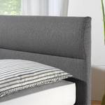 Boxspringbett Salmi Strukturstoff - Anthrazit - 140 x 200cm - Tonnentaschenfederkernmatratze - H2