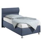 Boxspringbett Salmi Strukturstoff - Blaugrau - 100 x 200cm - Kaltschaummatratze - H3