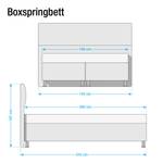 Boxspring Salmi structuurstof - Antraciet - 140 x 200cm - Koudschuimmatras - H3 medium