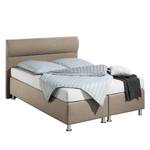 Boxspring Salmi structuurstof - Beige - 140 x 200cm - Koudschuimmatras - H3 medium