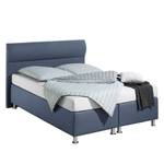 Boxspringbett Salmi Strukturstoff - Blaugrau - 140 x 200cm - Bonellfederkernmatratze - H3