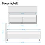 Boxspring Salmi structuurstof - Blauw grijs - 160 x 200cm - Koudschuimmatras - H2 zacht