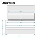 Boxspringbett Salmi Strukturstoff - Braun - 180 x 200cm - Tonnentaschenfederkernmatratze - H3