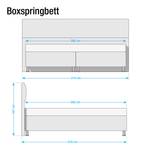 Boxspringbett Salmi Strukturstoff - Blaugrau - 200 x 200cm - Bonellfederkernmatratze - H2