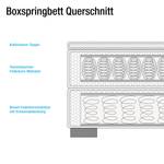 Boxspring Sandino kunstleer/geweven stof - wit/donkergrijs