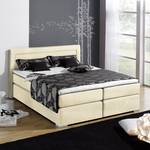 Boxspringbett Sandor inklusive Topper - Strukturstoff - Ecru - 100 x 200cm - Bonellfederkernmatratze - H2