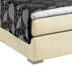 Boxspringbett Sandor inklusive Topper - Strukturstoff - Ecru - 140 x 200cm - Kaltschaummatratze - H2