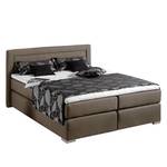 Boxspringbett Sandor inklusive Topper - Strukturstoff - Schlamm - 140 x 200cm - Kaltschaummatratze - H2