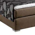 Boxspringbett Sandor inklusive Topper - Strukturstoff - Schlamm - 160 x 200cm - Tonnentaschenfederkernmatratze - H3