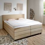 Lit boxspring Senta Avec surmatelas en viscose Tissu - Ecru - 100 x 200cm - D3 medium